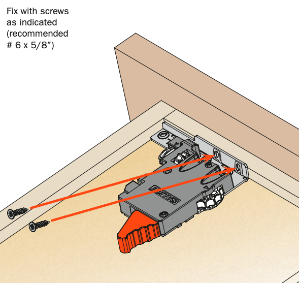 Salice Progressa+ Undermount Release Lever, 2D without Flange/Standard Mount
