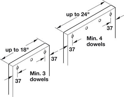 Hafele Fluted Wood Dowel, Bulk Packs