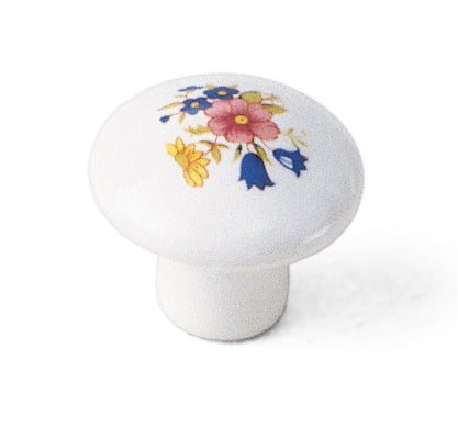 01442 Bouquet Design Knob, Porcelain Collection - Laurey