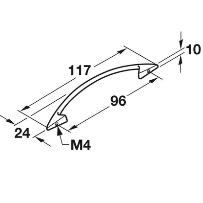 Hafele Lago Di Como Pull Contemporary, 112 mm length