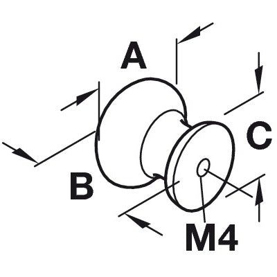 Hafele Bordeaux Knob, Round