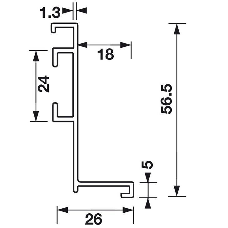 Hafele Venice L-Pull Horizontal