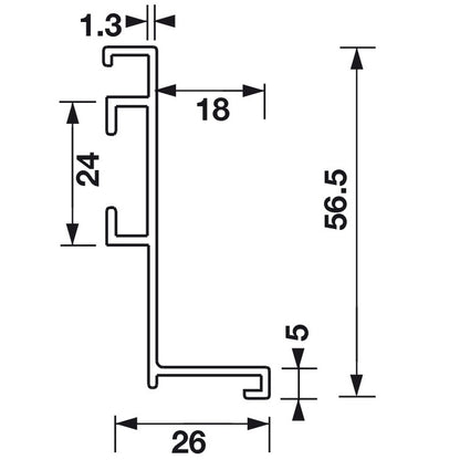 Hafele Venice L-Pull Horizontal