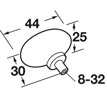 Hafele Glacio Knob Oval