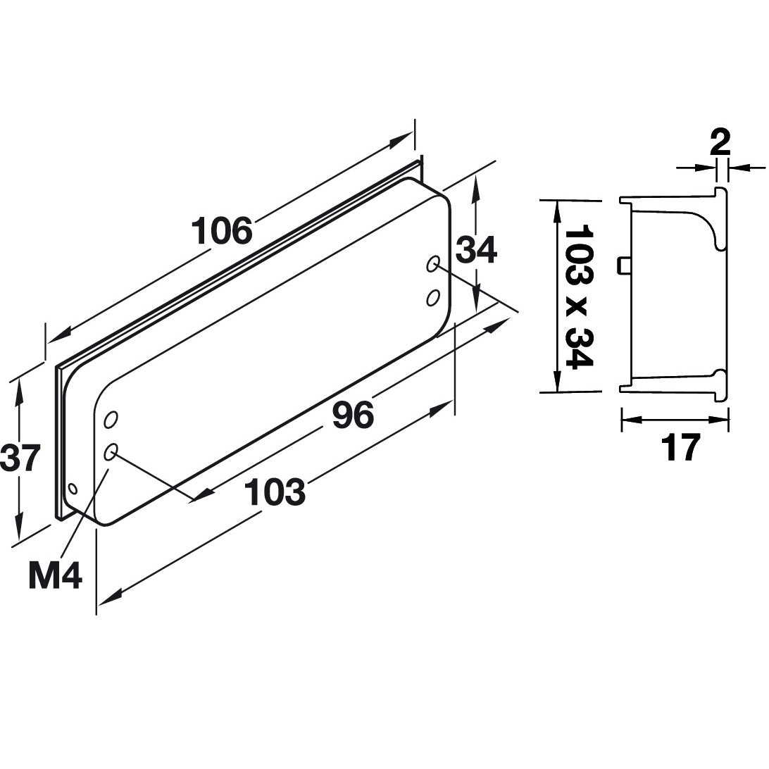 Hafele Antimicrobial Recess Pull Architectural