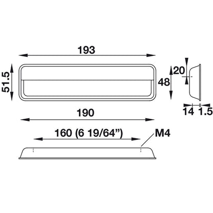 Hafele Lago Di Como Recess Pull Architectural, Length 193 mm