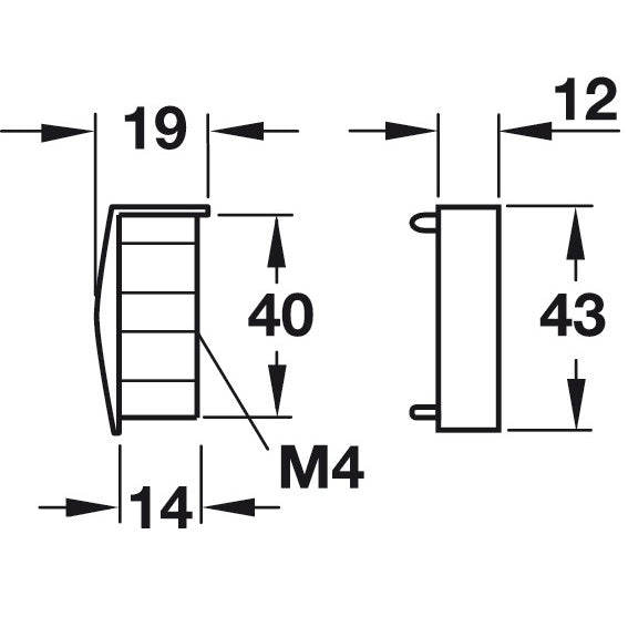 Hafele Impressions End Cap L-Profile; Use with 151.85.930