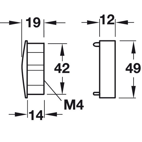 Hafele Impressions End Cap L-Profile; Use with 151.86.930