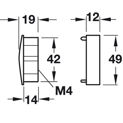 Hafele Impressions End Cap L-Profile; Use with 151.86.930