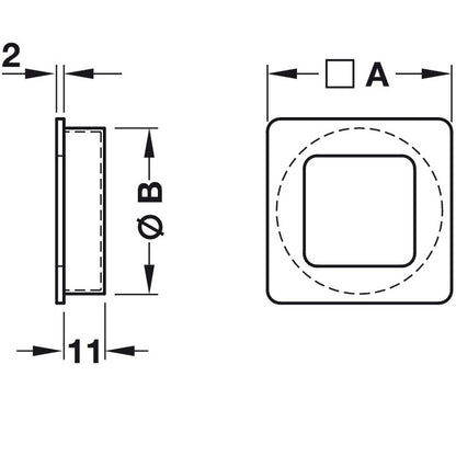 Hafele Villard Recess Pull Square