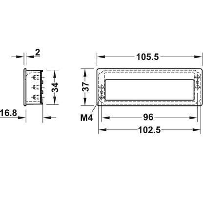 Hafele Cambio Recess Pull, Depth 16.8 mm