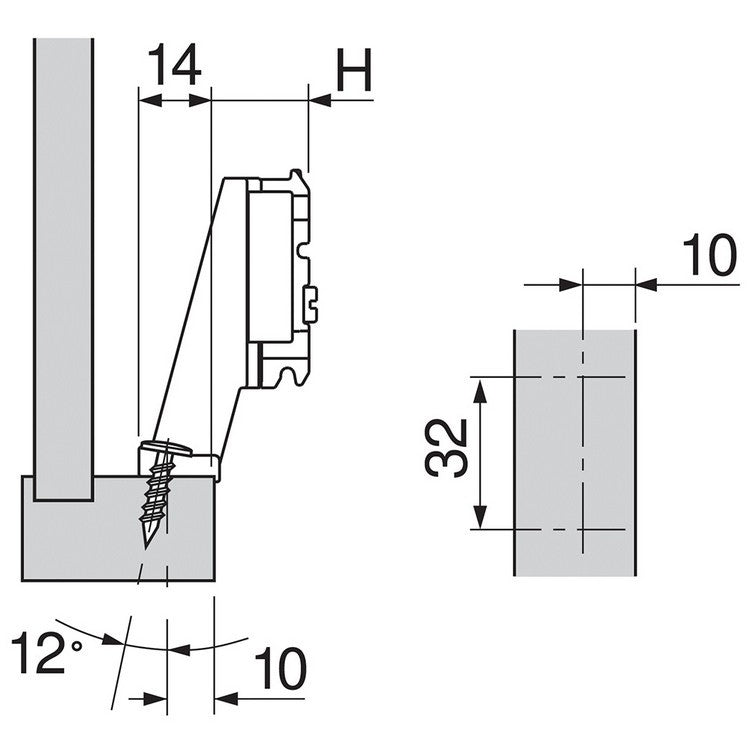 Blum 175H5030.21 9mm Inset Face Frame Adapter Plate