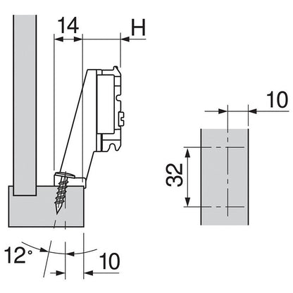Blum 175H5030.21 9mm Inset Face Frame Adapter Plate