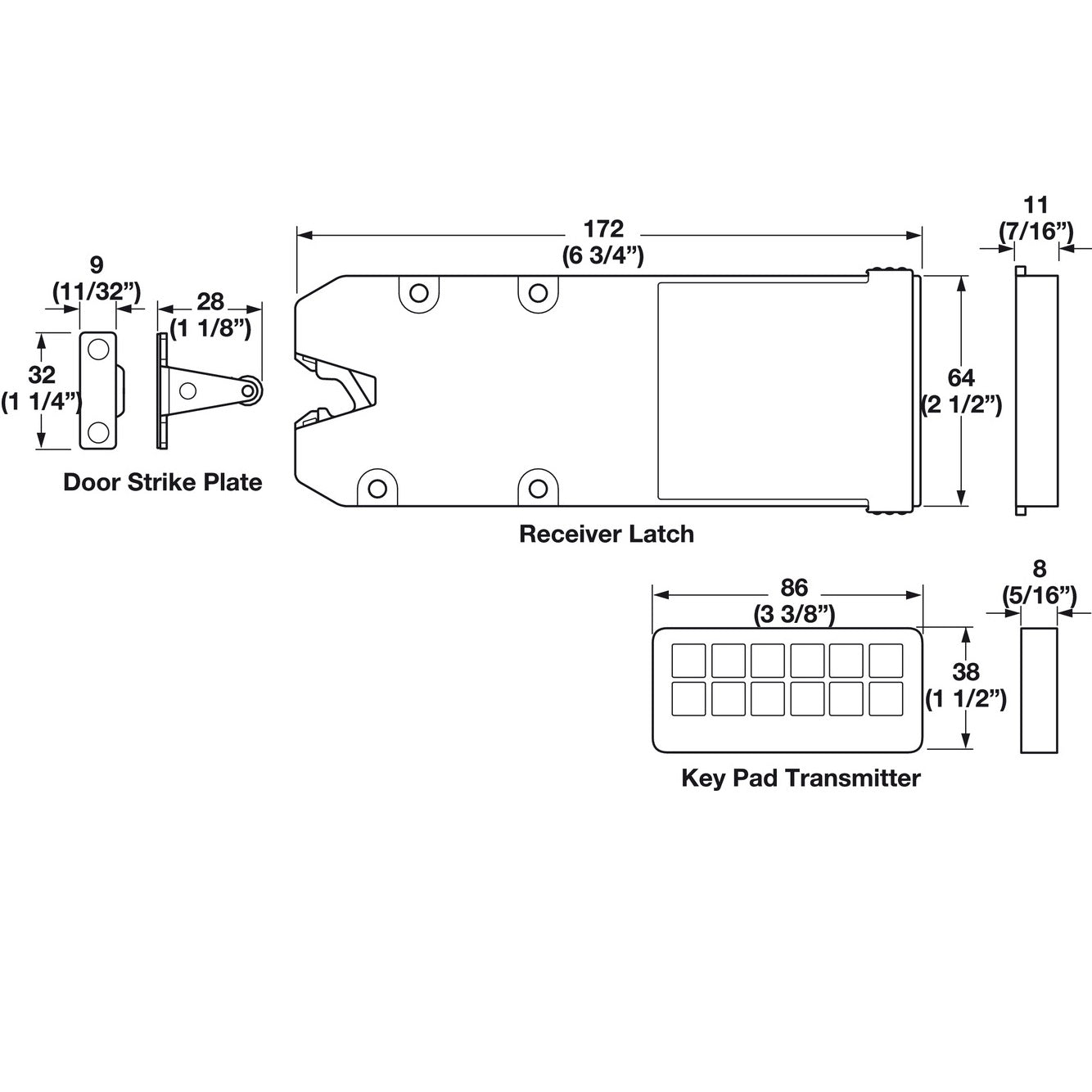 Hafele StealthLock RF Cabinet Lock Set, Battery Powered