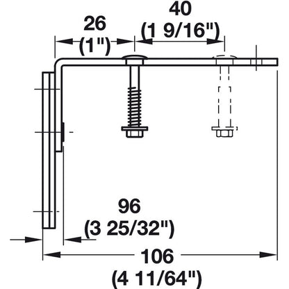 Hafele Black Safety Bracket for Wall Bed