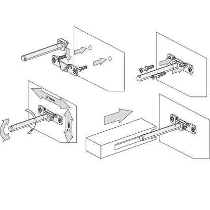 Hafele Concealed Shelf Support with Inclination Adjustment