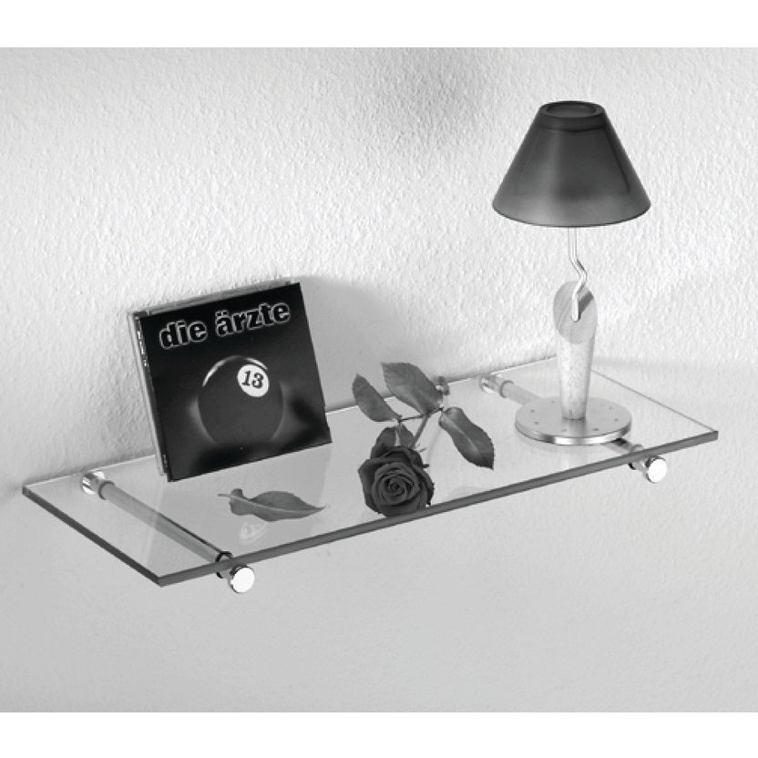 Hafele Glass Shelf Support Set for Wall Mount, Ø20 mm (2 sets needed for 1 shelf)