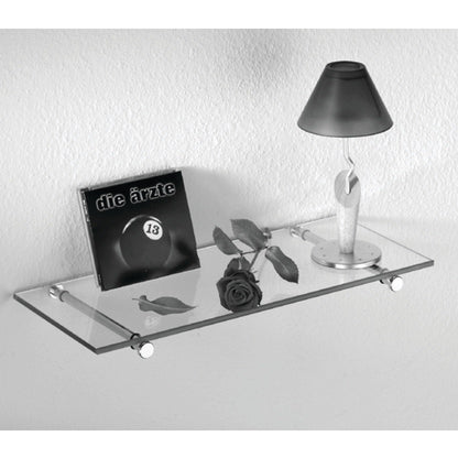 Hafele Glass Shelf Support Set for Wall Mount, Ø20 mm (2 sets needed for 1 shelf)