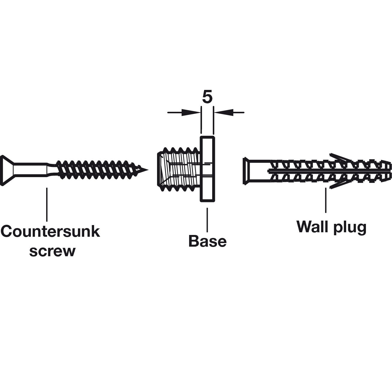 Hafele Glass Shelf Support Set for Wall Mount, Ø20 mm (2 sets needed for 1 shelf)