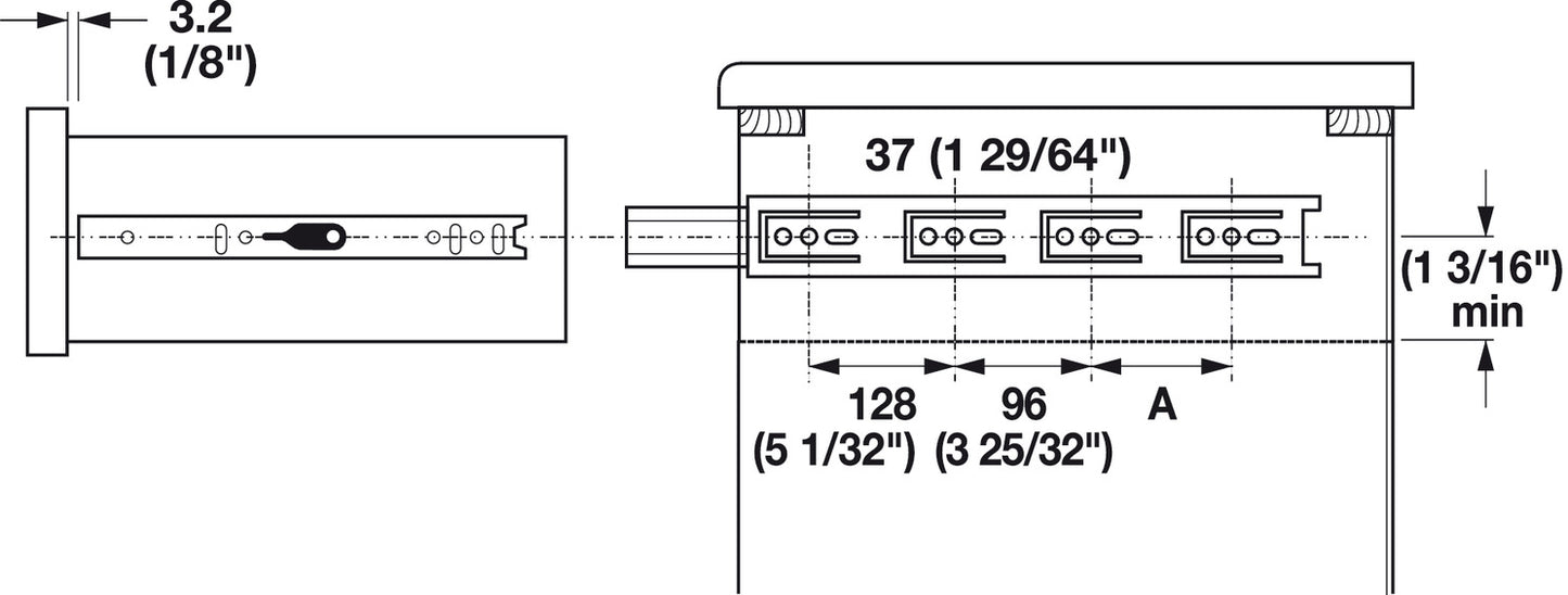 3832 Drawer Slide Full Extension - Accuride