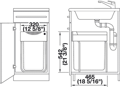 Hailo Top Mount Single Waste Bin Pull Out, Euro Cargo 40