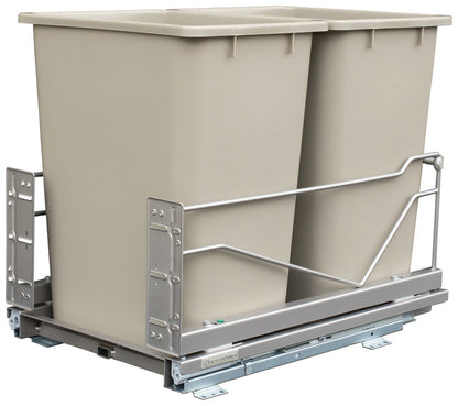 Hafele Bottom Mount Kesseböhmer Double Waste Bin Pull Out, Soft Close