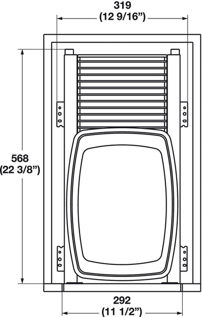 Kesseböhmer Bottom Mount Single Waste Bin Pull Out