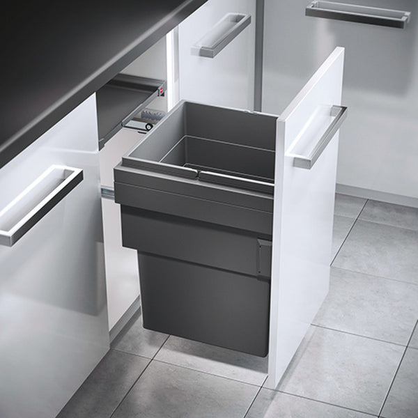 Hailo Cargo Synchro Built-In Bottom Mount Single Waste Bin Pull Out with Soft Close