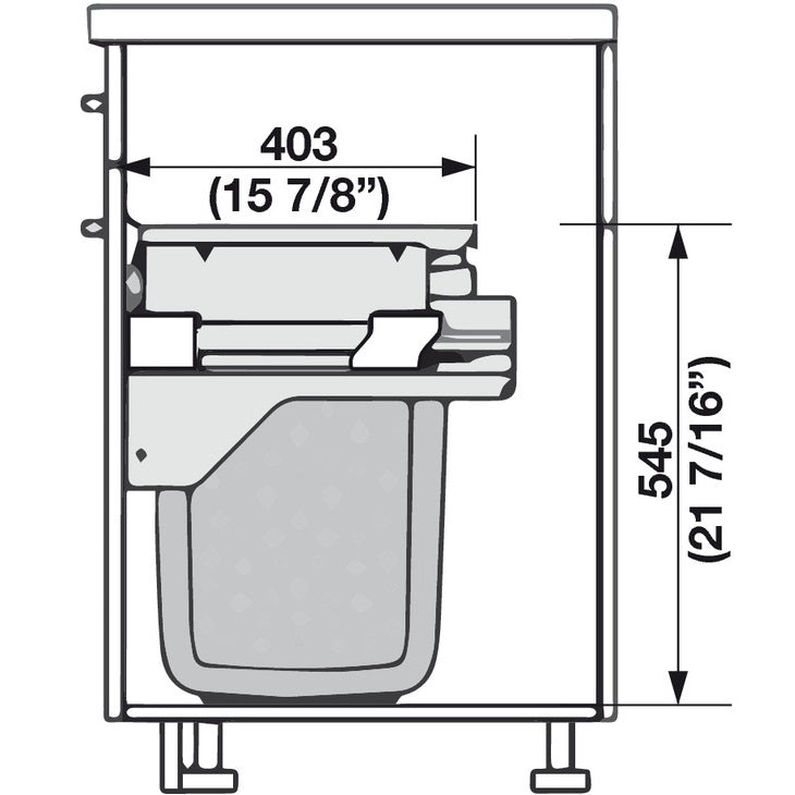 Hafele Pull-Out Hamper 60 Hailo Laundry Area