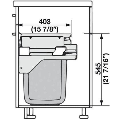 Hafele Pull-Out Hamper 60 Hailo Laundry Area