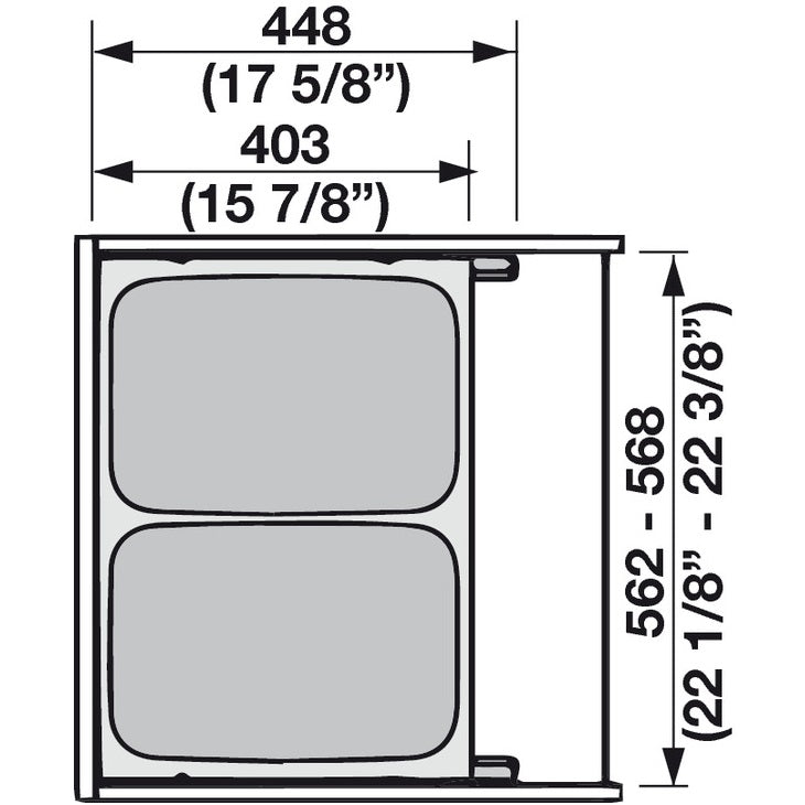 Hafele Pull-Out Hamper 60 Hailo Laundry Area