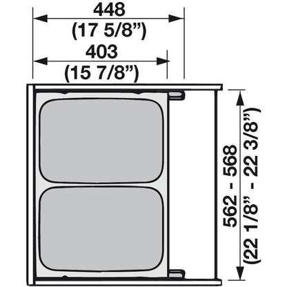 Hafele Pull-Out Hamper 60 Hailo Laundry Area