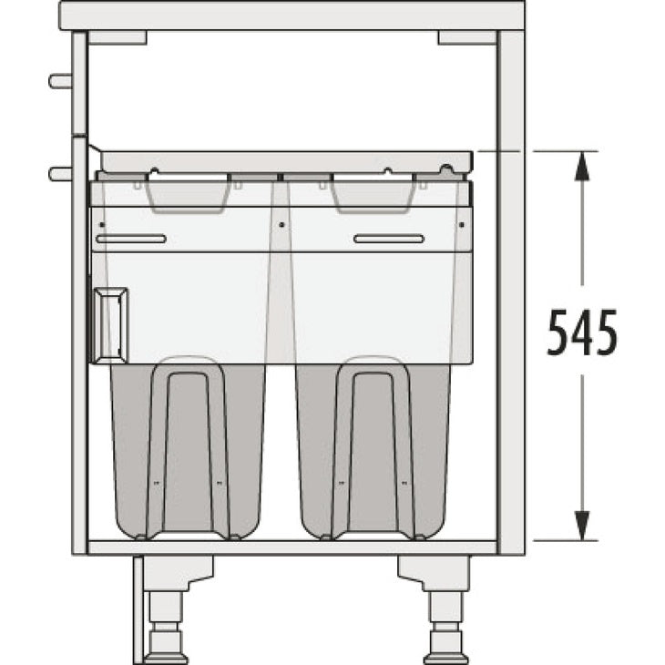 Hafele Pull-Out Hamper 45 Hailo Laundry Area
