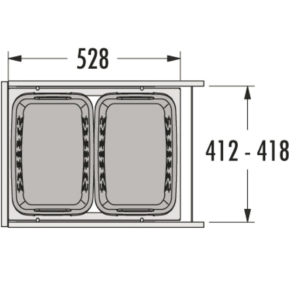 Hafele Pull-Out Hamper 45 Hailo Laundry Area