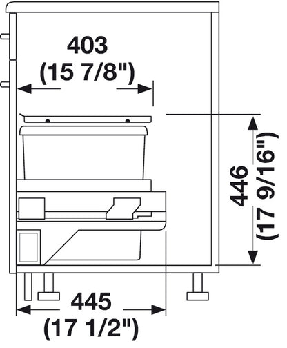 Hailo Top Mount Single Waste Bin Pull Out, Euro Cargo 30