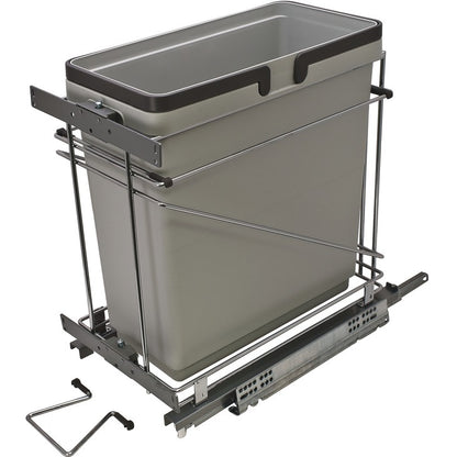 Salice 35 qt Silver Waste Bin Pull Out with Soft Close