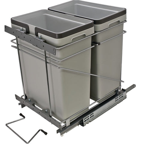 Hafele Bottom/Side Mount Salice Double Waste Bin Pull Out, QPAM Series