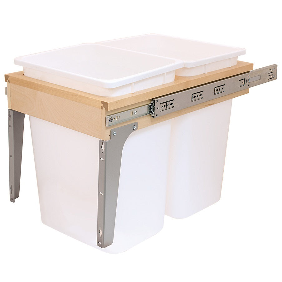 Hafele Side Mount Double Soft & Silent Wooden Frame Waste Bin Pull Out