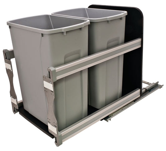 KV Bottom Mount Double Waste Bin Pull Out, Soft Close Undermount