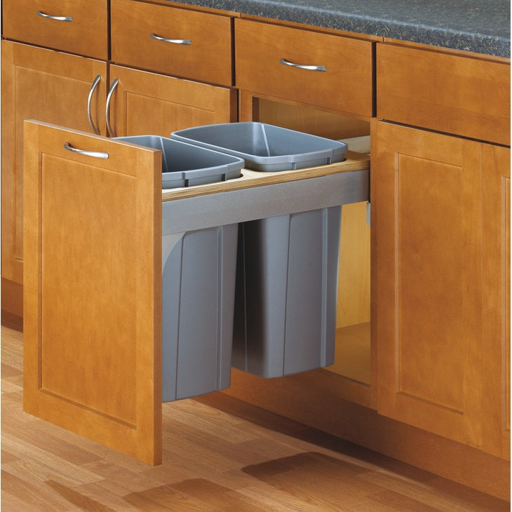 Hafele Soft & Silent Side Mount Double Waste Bin Pull Out 2 x 35 qt