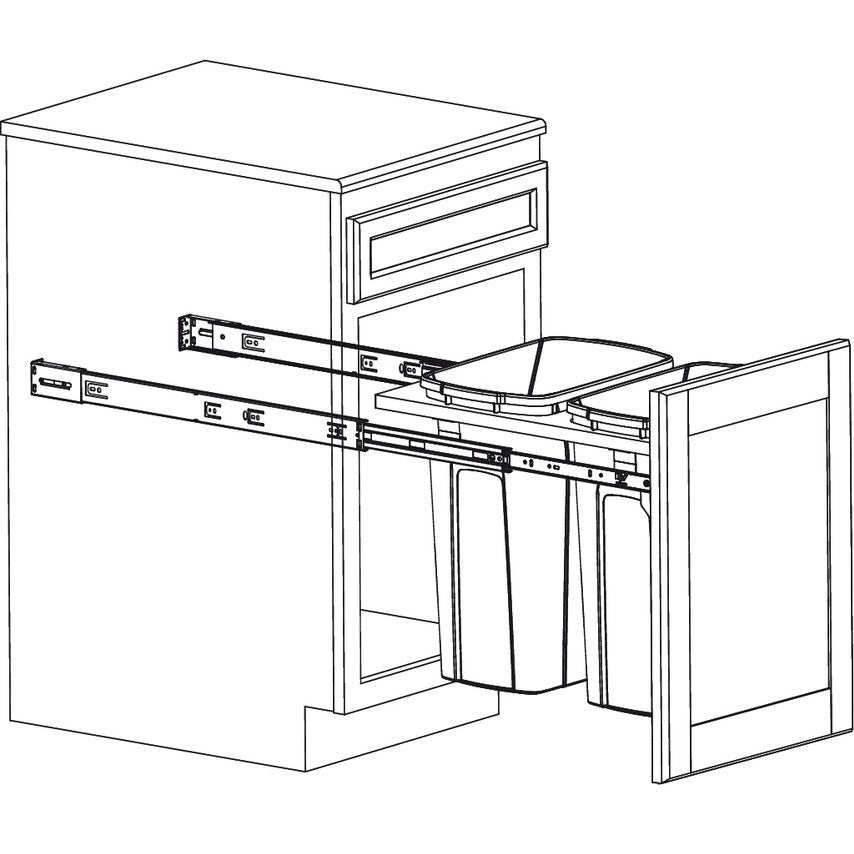 KV Side Mount Twin Waste Bin Pull Out