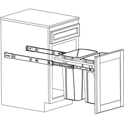 KV Side Mount Twin Waste Bin Pull Out