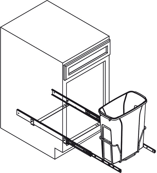 KV Bottom Mount Wire Single Waste Bin Pull Out