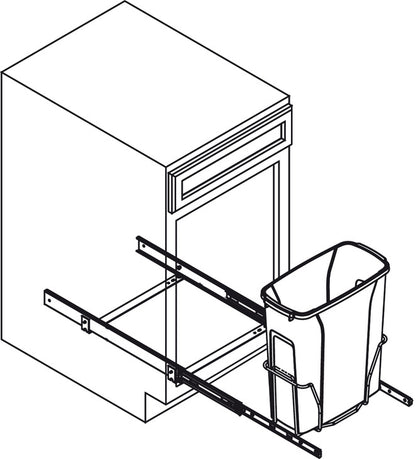 KV Bottom Mount Wire Single Waste Bin Pull Out