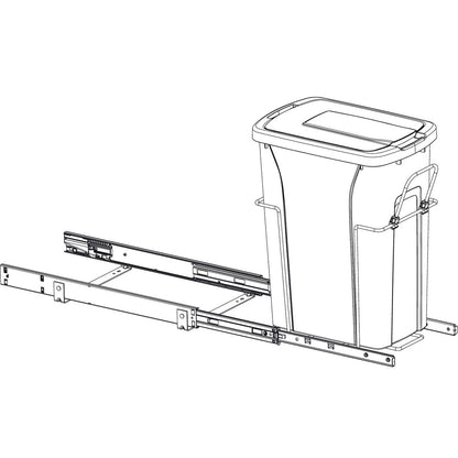 KV Bottom Mount Single, Full Extension Slides, Soft Close Waste Bin Pull Out