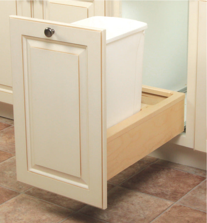 KV Bottom Mount Wood Frame Single Waste Bin Pull Out