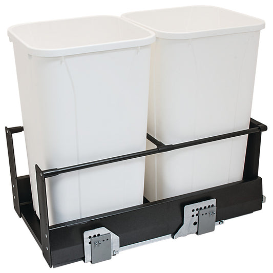 Hafele Double Built-In Bottom Mount Pull-Out MX Waste Bin Pull Out 2 x 27 qt