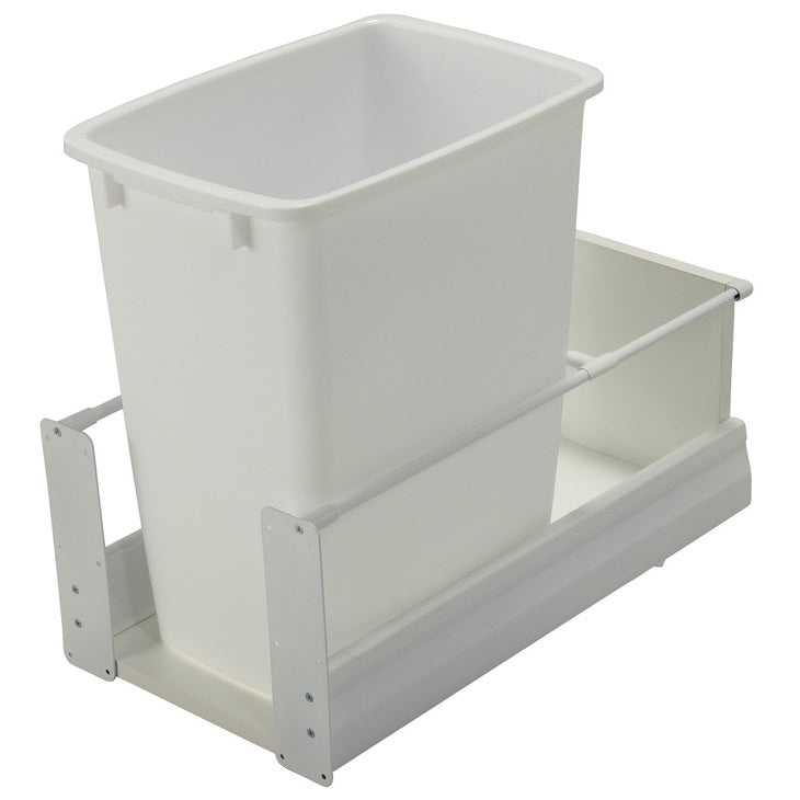 Hafele Single Built-In Bottom Mount MX Waste Bin Pull Out 36 qt or 52 qt