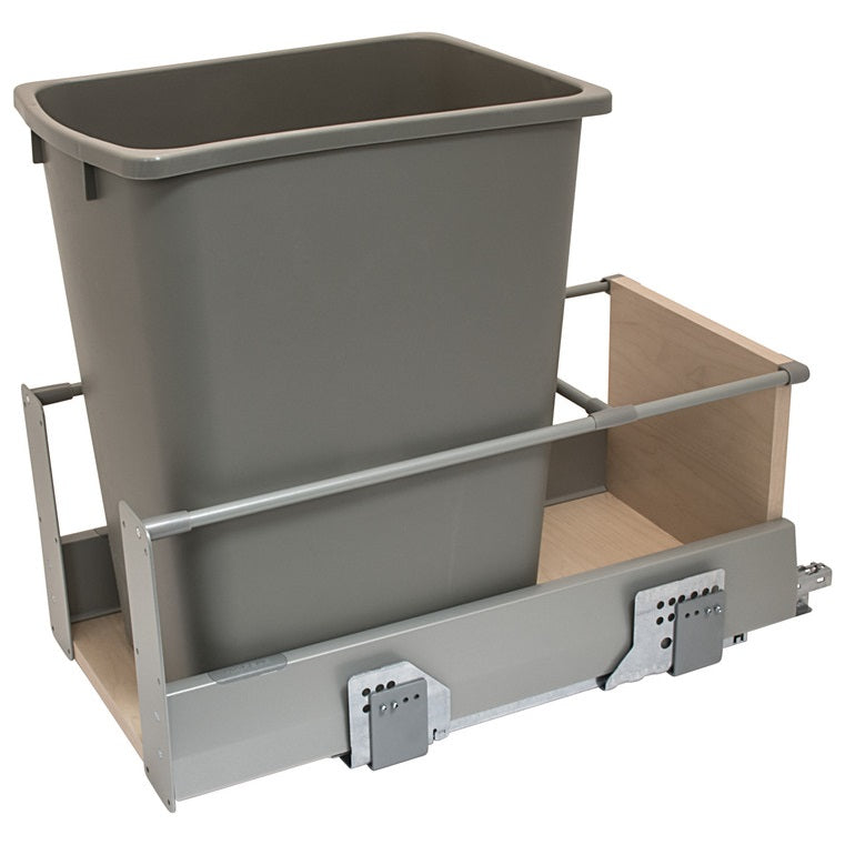 Hafele Single Built-In Bottom Mount MX Waste Bin Pull Out 36 qt or 52 qt