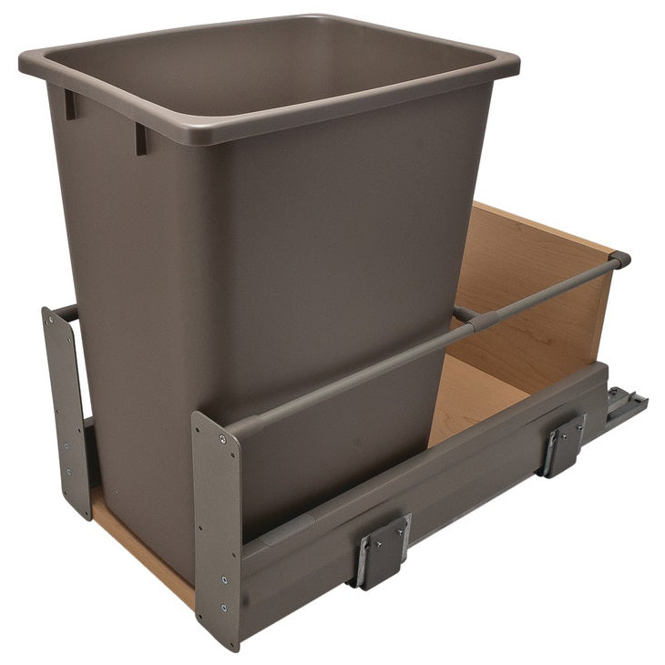 Hafele Single Built-In Bottom Mount MX Waste Bin Pull Out 36 qt or 52 qt